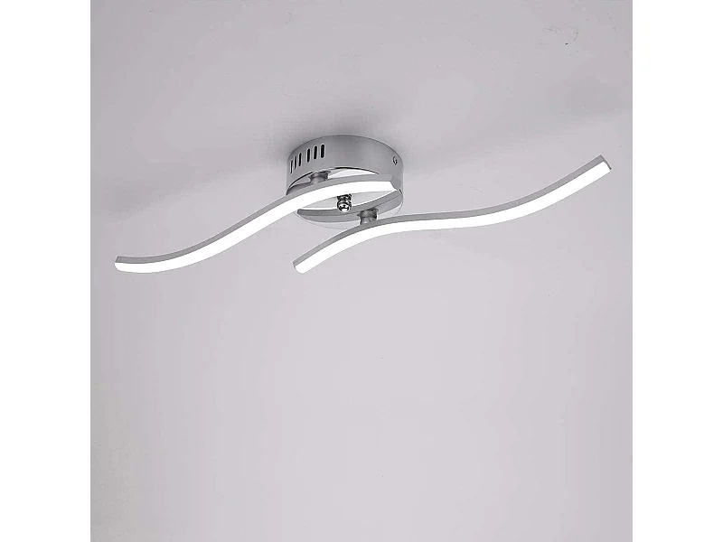 Plafonnier LED, Suspension Luminaire en forme de vague, LED intégrées 12W 1100 Lumen, lustre moderne pour salon ou cuisine, IP20 lumière Blanc Froid 6500K