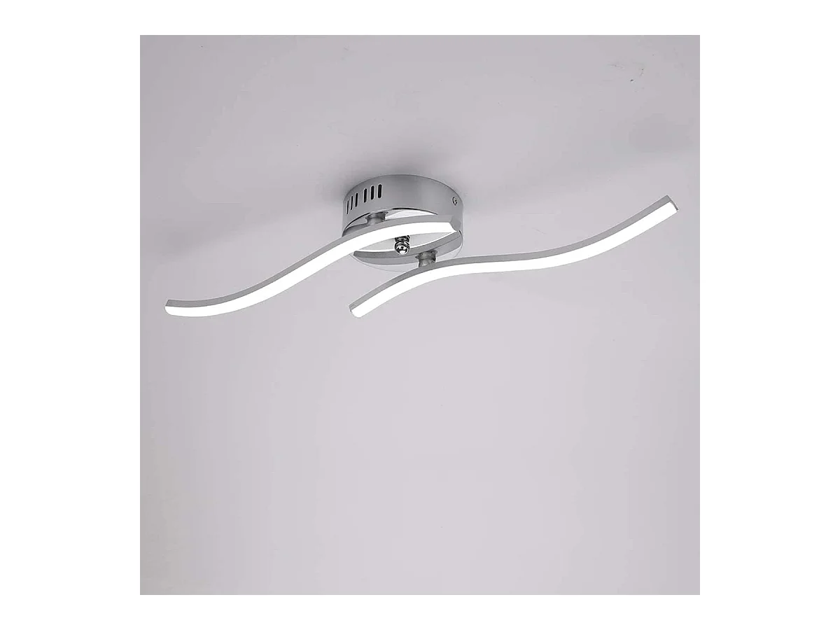 Plafonnier LED, Suspension Luminaire en forme de vague, LED intégrées 12W 1100 Lumen, lustre moderne pour salon ou cuisine, IP20 lumière Blanc Froid 6500K