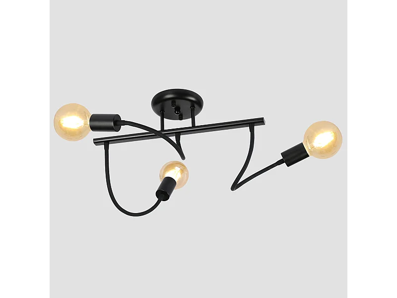 Suspension de Plafond Orientable E27 Style Industriel, 3-Lumières Suspension Luminaire DIY pour Cuisine Salon Chambre Salle à Manger (Sans Ampoules)