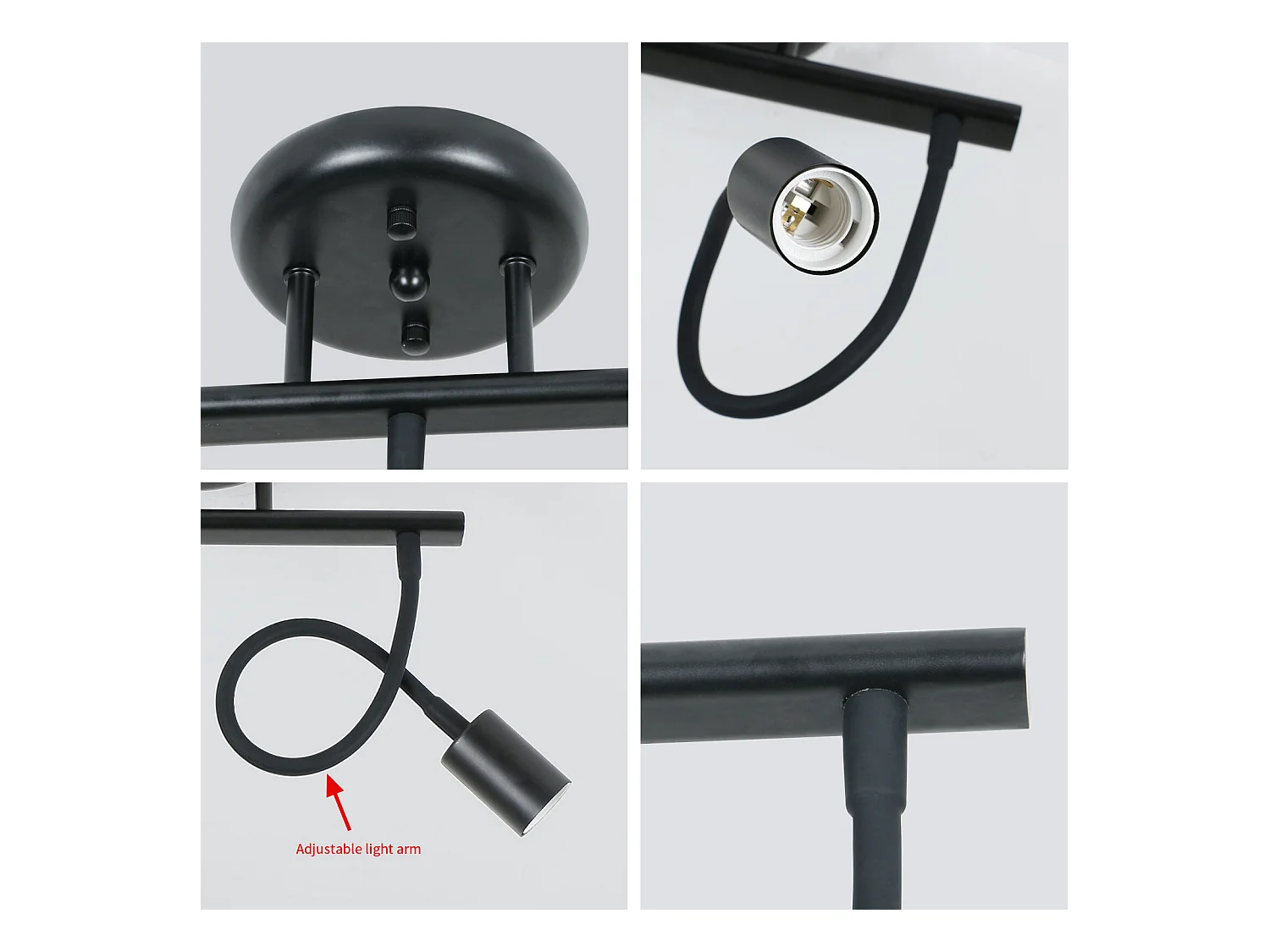 Suspension de Plafond Orientable E27 Style Industriel, 3-Lumières Suspension Luminaire DIY pour Cuisine Salon Chambre Salle à Manger (Sans Ampoules)