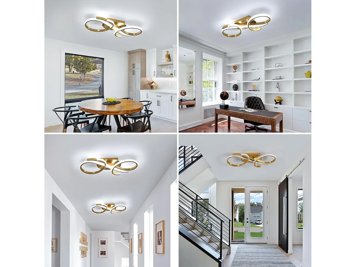 Plafonnier LED Moderne, 36W 4000LM Luminaire Plafonnier Salon Doré, 6500K Blanc Froid Lustre LED Plafonnier en Aluminium pour Salon, Chambre à Coucher, Cuisine