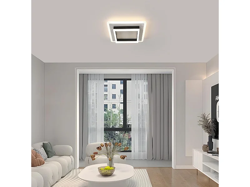 Plafonnier LED Carré, 30W 3300LM Luminaire Plafonnier LED 4500K Blanc Naturel, Lampe de Plafond Moderne pour Chambre, Salle à Manger, Cuisine, Couloir