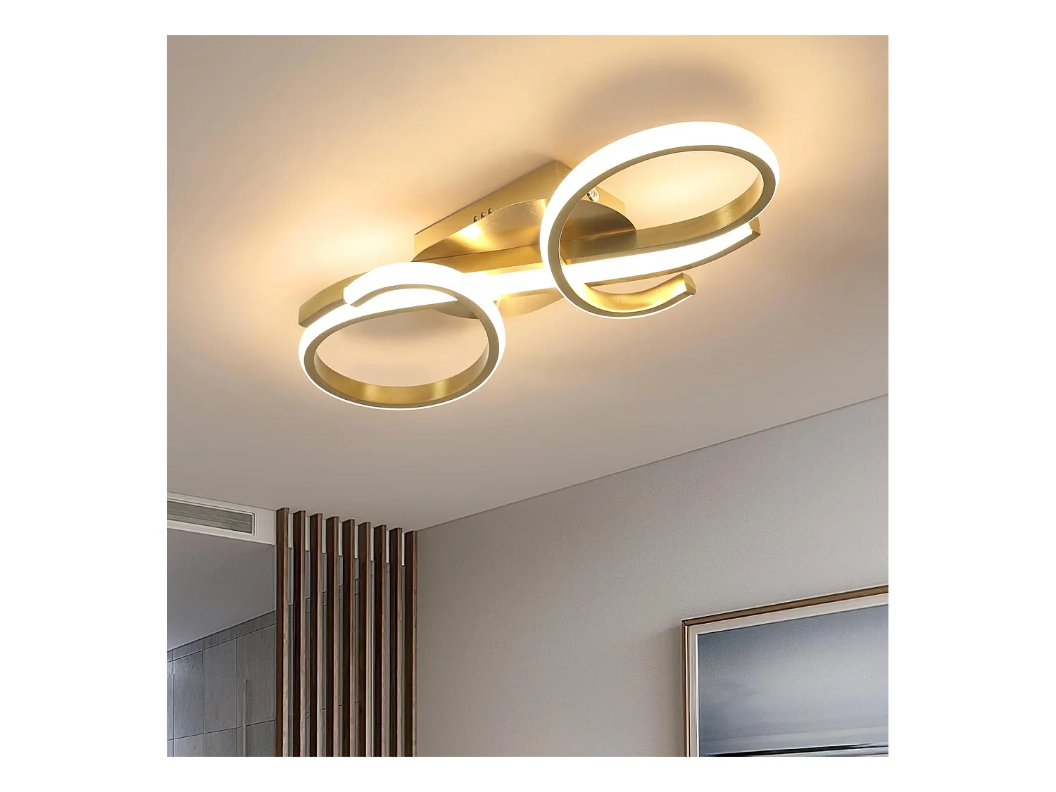 Plafonnier LED Moderne 36W Blanc Chaud 3000K - Luminaire en Acrylique pour Salon, Chambre, Cuisine