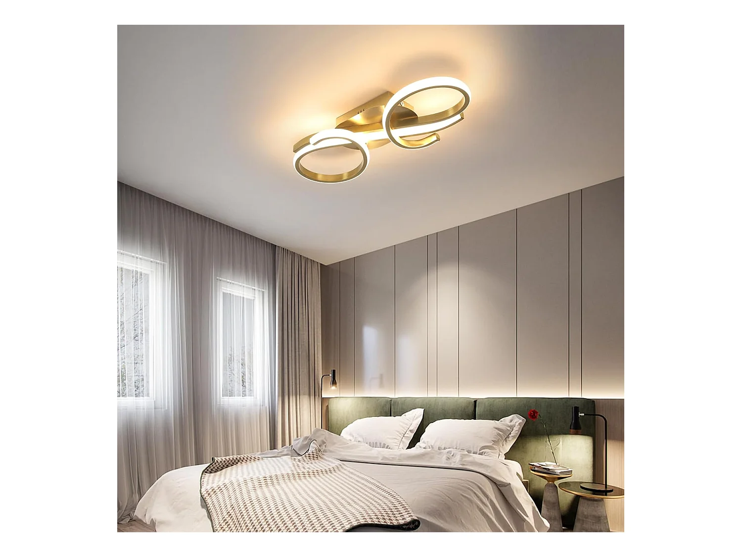Plafonnier LED Moderne 36W Blanc Chaud 3000K - Luminaire en Acrylique pour Salon, Chambre, Cuisine