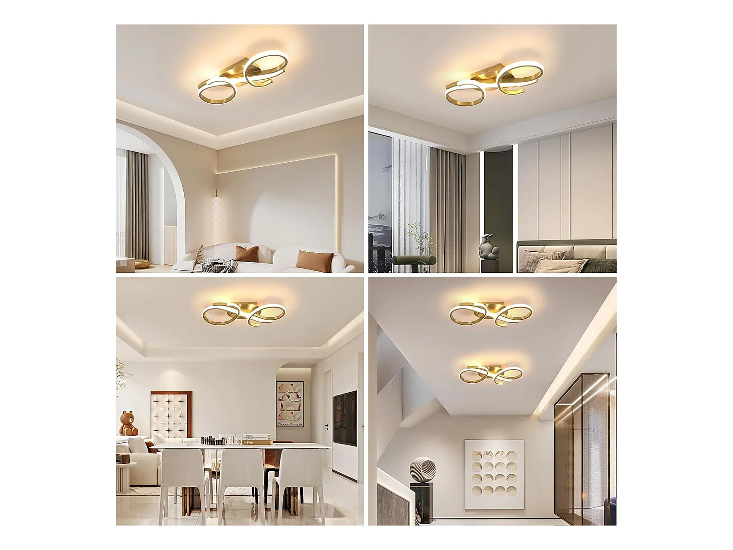 Plafonnier LED Moderne 36W Blanc Chaud 3000K - Luminaire en Acrylique pour Salon, Chambre, Cuisine