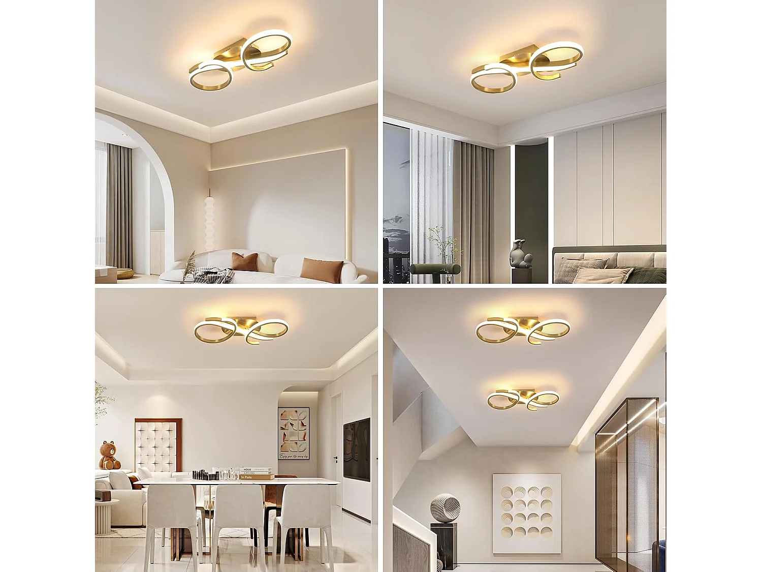 Plafonnier LED Moderne 36W Blanc Chaud 3000K - Luminaire en Acrylique pour Salon, Chambre, Cuisine