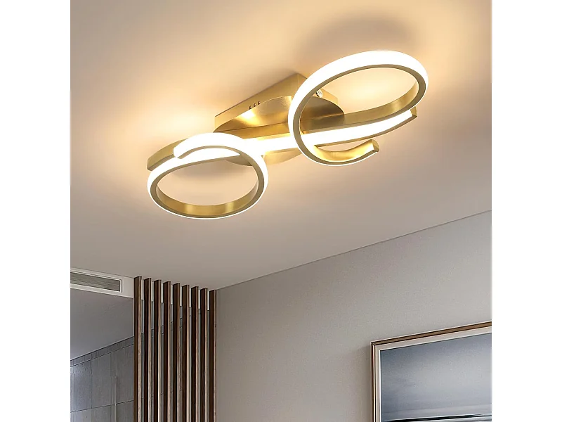 Plafonnier LED Moderne 36W Blanc Chaud 3000K - Luminaire en Acrylique pour Salon, Chambre, Cuisine