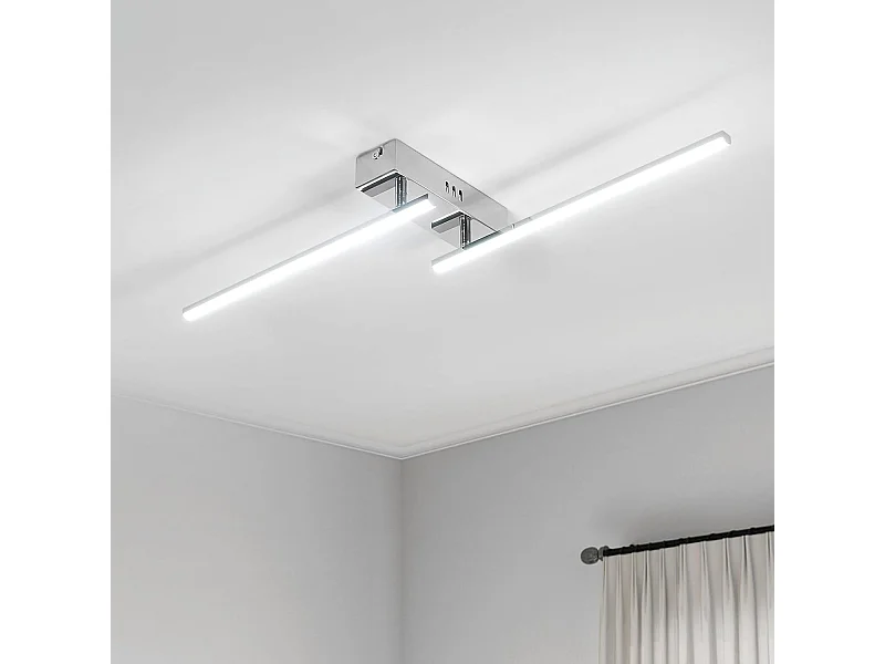Plafonnier LED Rotatif 2 Lumières 15W 1350LM Blanc Froid 6500K - Luminaire Moderne pour Salon, Chambre, Cuisine (83cm)