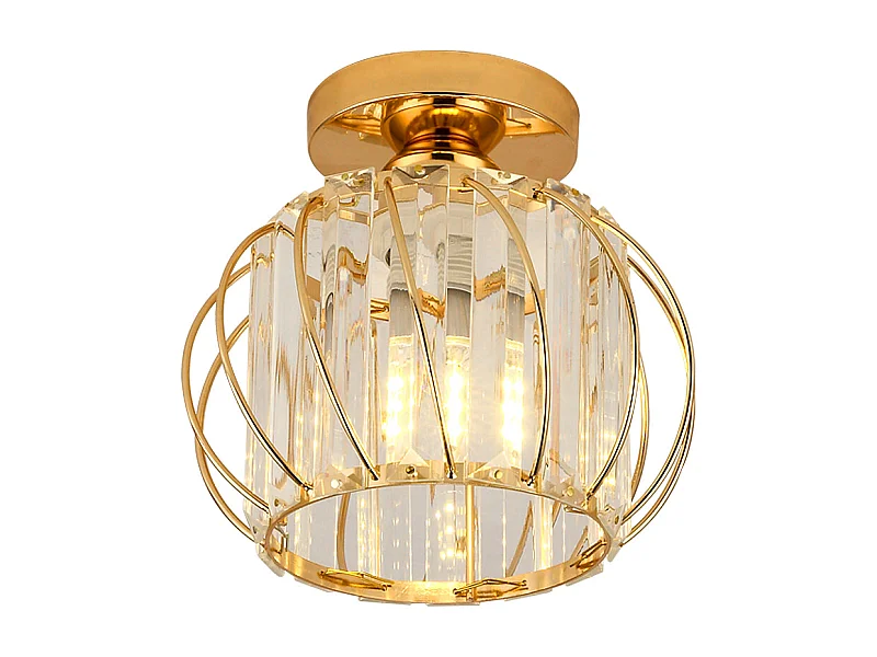 PLAFONNIER EN CRISTAL LUXUEUX AVEC BORDURE DORÉE