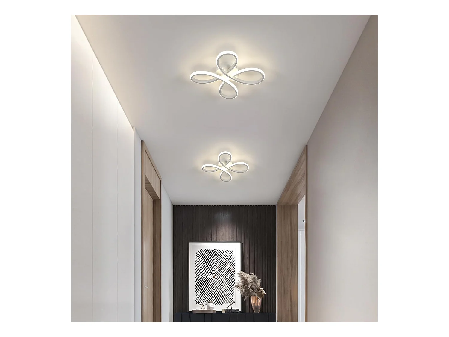 Plafonnier LED Moderne, 30W 3400LM Lampe de Plafond, Luminaire Plafonnier LED pour Chambre salon, Salle à manger Cuisine, Lumière Neutre 4500K, 30cm, Blanc