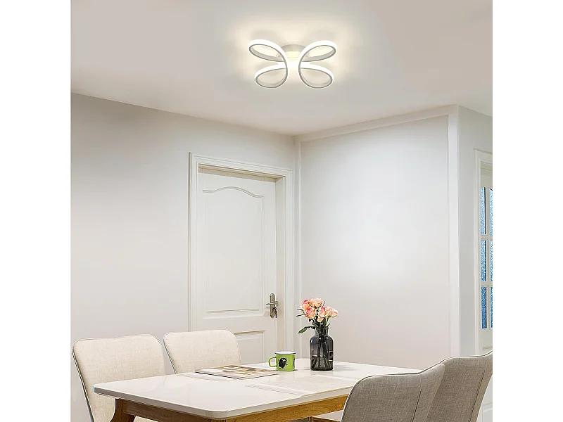 Plafonnier LED Moderne, 30W 3400LM Lampe de Plafond, Luminaire Plafonnier LED pour Chambre salon, Salle à manger Cuisine, Lumière Neutre 4500K, 30cm, Blanc