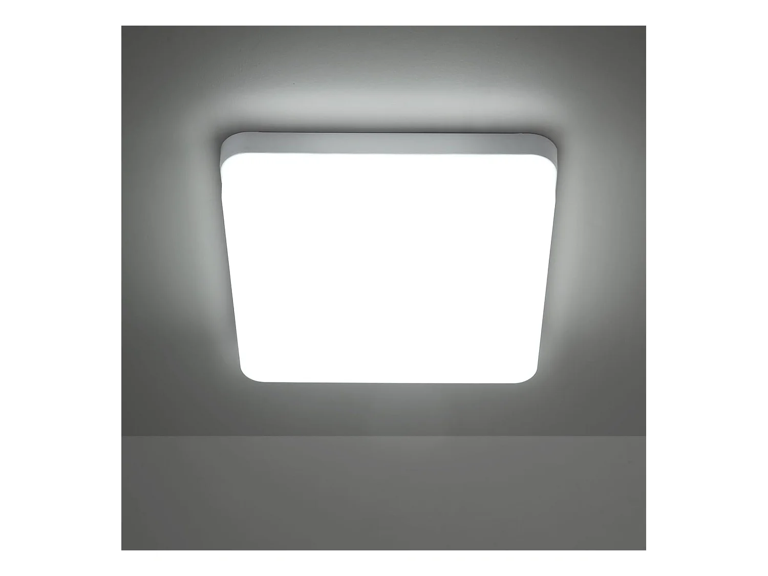 Plafonnier LED pour salle de bain, 24W IP44 Plafonnier LED carré moderne, 6500K Cool White, 18cm