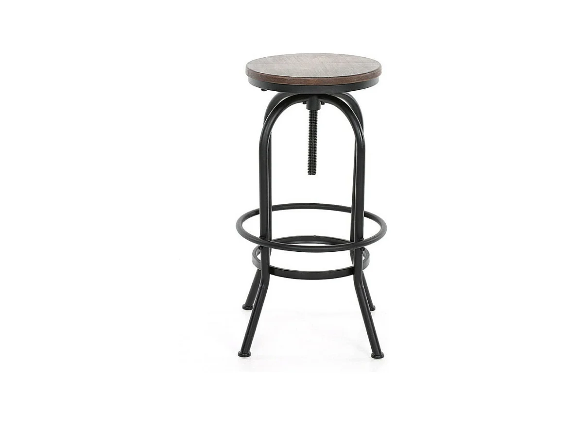 Tabouret de bar LOFT à vis style industriel réglable en hauteur
