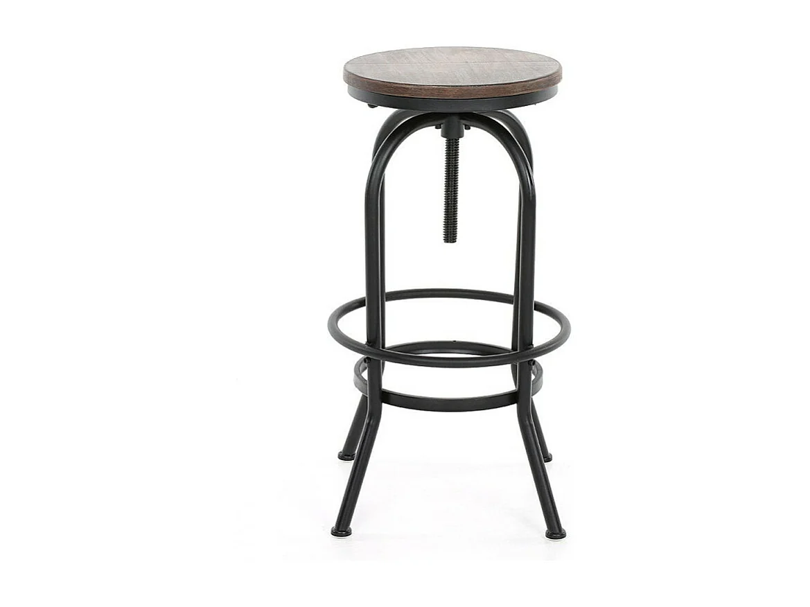 Tabouret de bar LOFT à vis style industriel réglable en hauteur