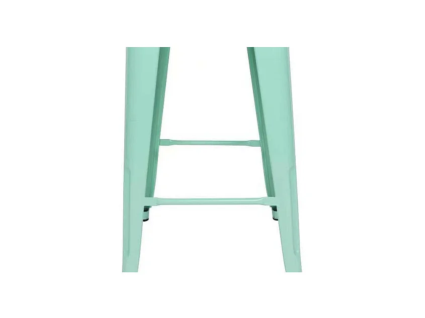 Lot de 4 tabourets de bar style industriel vert clair brillant  Hauteur 66cm