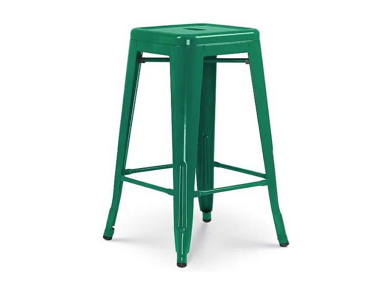Tabouret de bar style industriel vert sapin brillant - Hauteur 66 cm