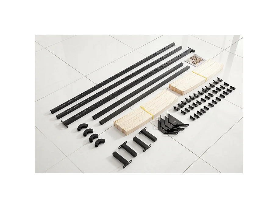 Sommier à lattes 160x190 cm sur pieds pour lit 2 places