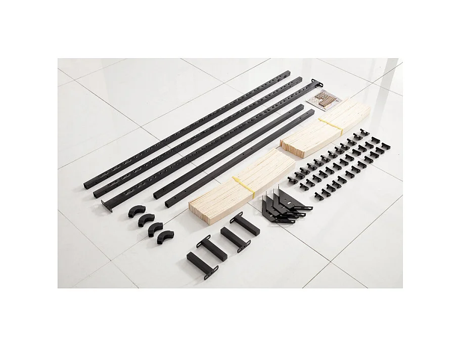 Sommier à lattes 160x190 cm sur pieds pour lit 2 places