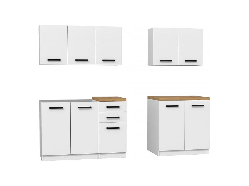 Meble Kuchenne Katia SET200 | Dąb Artisan/Biały | 200x60x180 cm | Zestaw Mebli Kuchennych