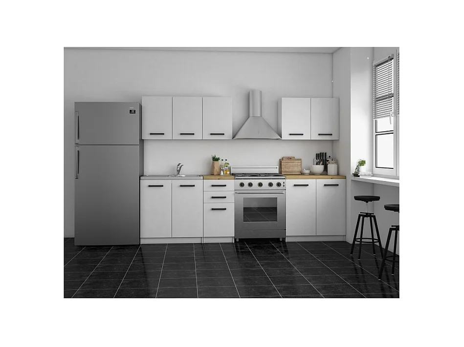 Meble Kuchenne Katia SET200 | Dąb Artisan/Biały | 200x60x180 cm | Zestaw Mebli Kuchennych