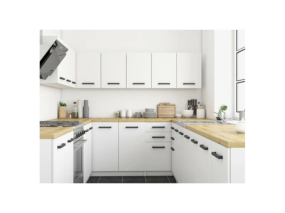 Meble Kuchenne Katia SET200 | Dąb Artisan/Biały | 200x60x180 cm | Zestaw Mebli Kuchennych