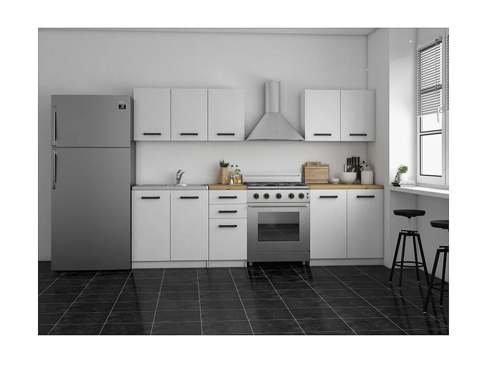 Meble Kuchenne Katia SET200 | Dąb Artisan/Biały | 200x60x180 cm | Zestaw Mebli Kuchennych