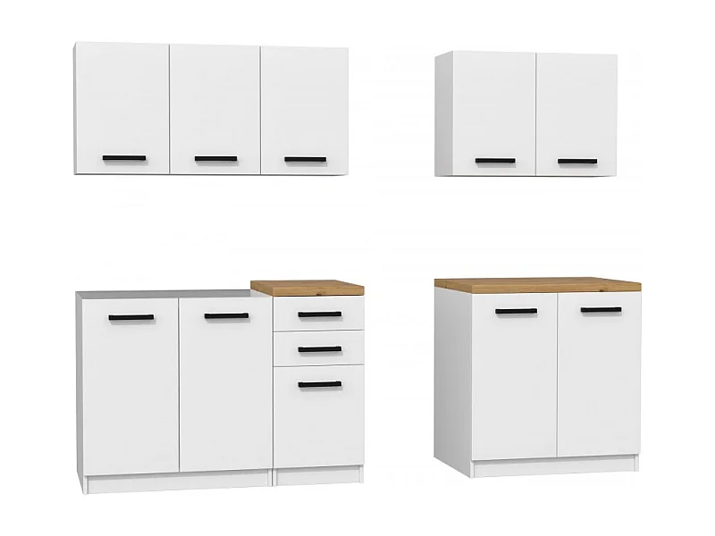 Meble Kuchenne Katia SET200 | Dąb Artisan/Biały | 200x60x180 cm | Zestaw Mebli Kuchennych