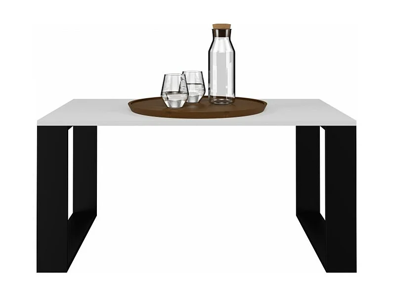 Ława Modern | Biały Czarny Stolik Kawowy | 90x58x50 |Nowoczesna Ława