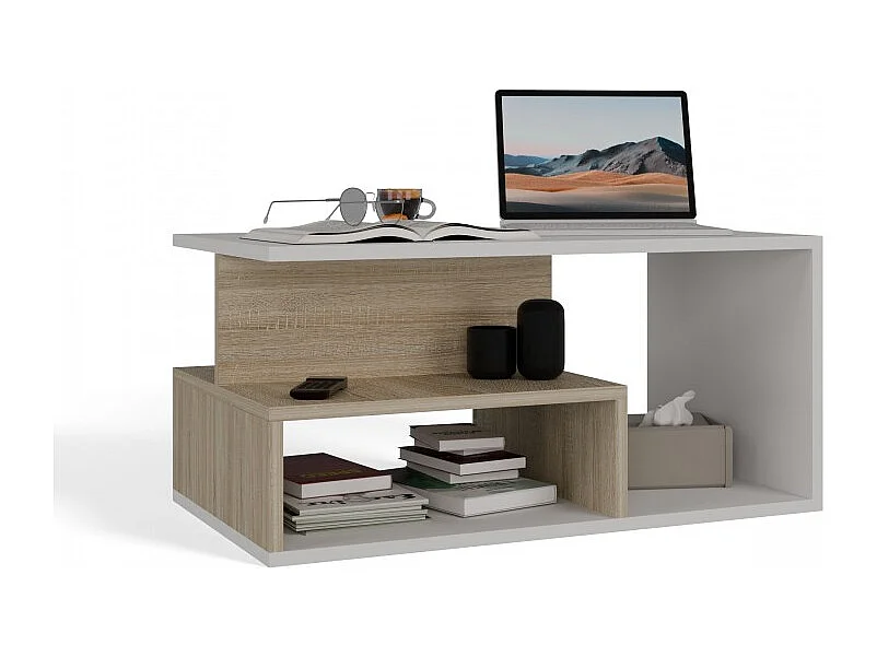 Stolik Ława PRIMA | Nowoczesny Sonoma Mix | 90x51x43 cm | Salon, Biuro