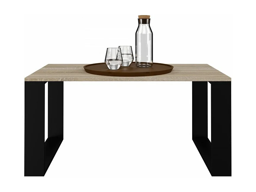 Ława Modern | Sonoma Czarny Stolik Kawowy | 90x58x50 cm | Nowoczesna Ława