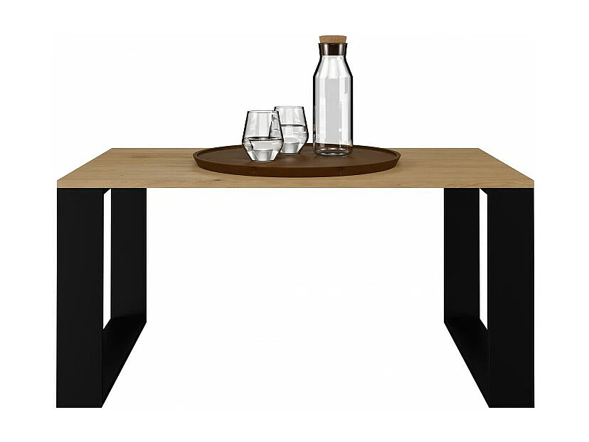 Ława Modern | Artisan Czarny Stolik Kawowy| 90x58x50 cm| Nowoczesna Ława