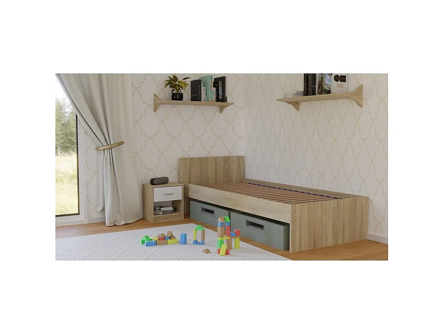 Stelaż Łóżka | Sonoma | Drewniany Stelaż 18 Listew | 90x200 cm | Wytrzymały i Elastyczny