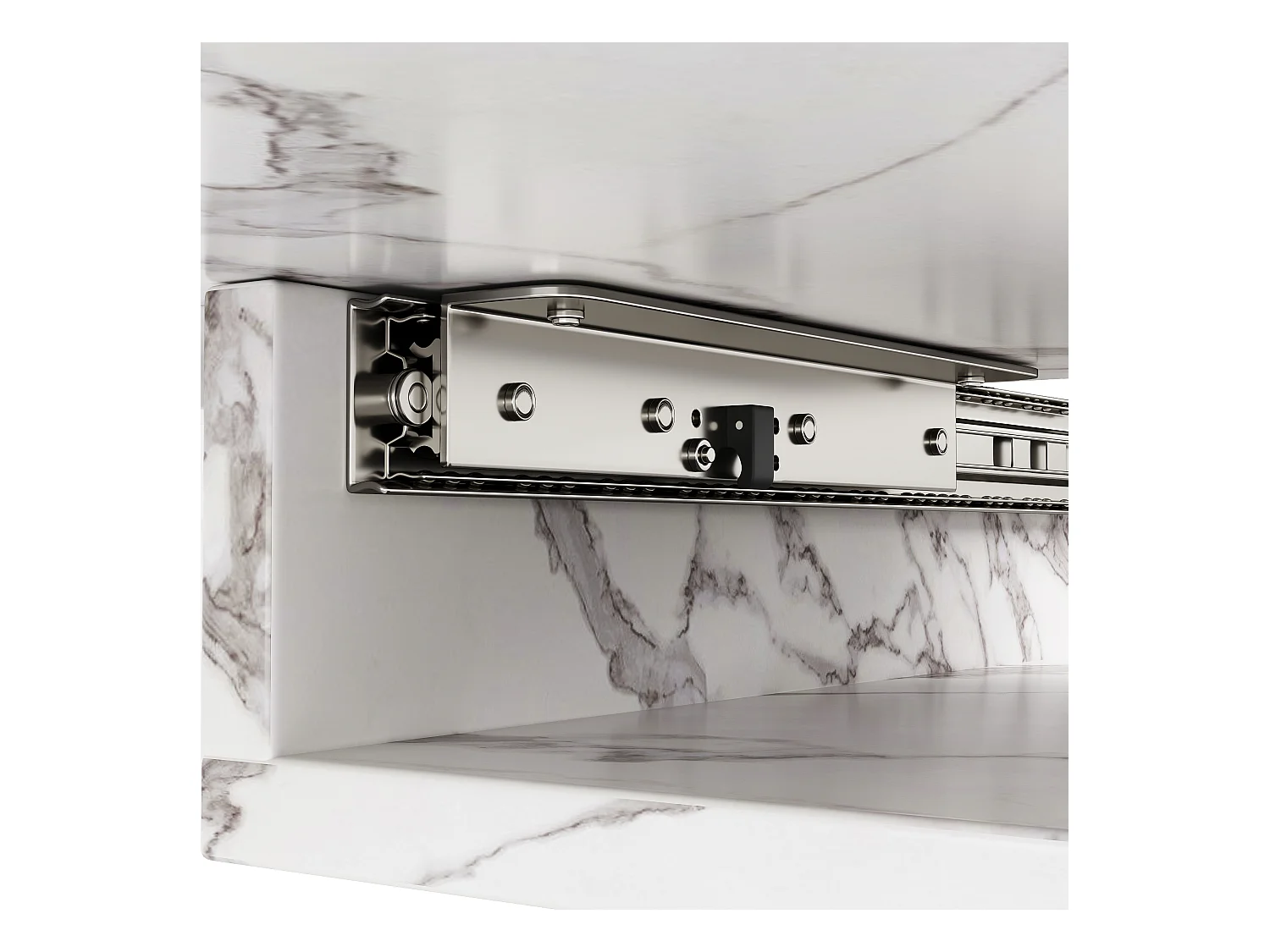 Table à manger extensible - 120/160 x 80 x 76.5 cm - pieds en fer croisés noirs, panneau en MDF - blanc