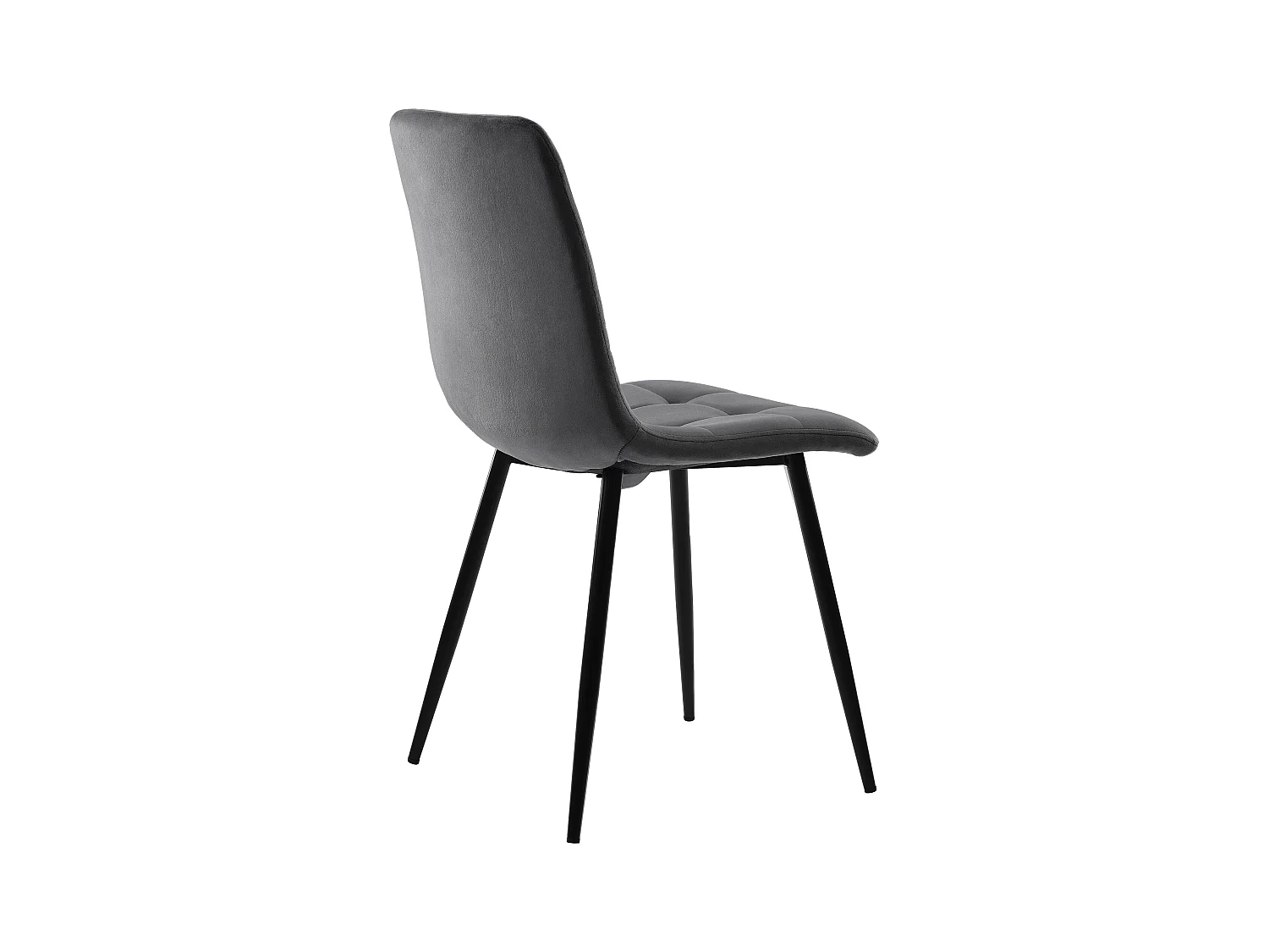Ensemble table + 4 chaises -140×80×75cm, MDF+métal+velours, noir+gris+gris foncé