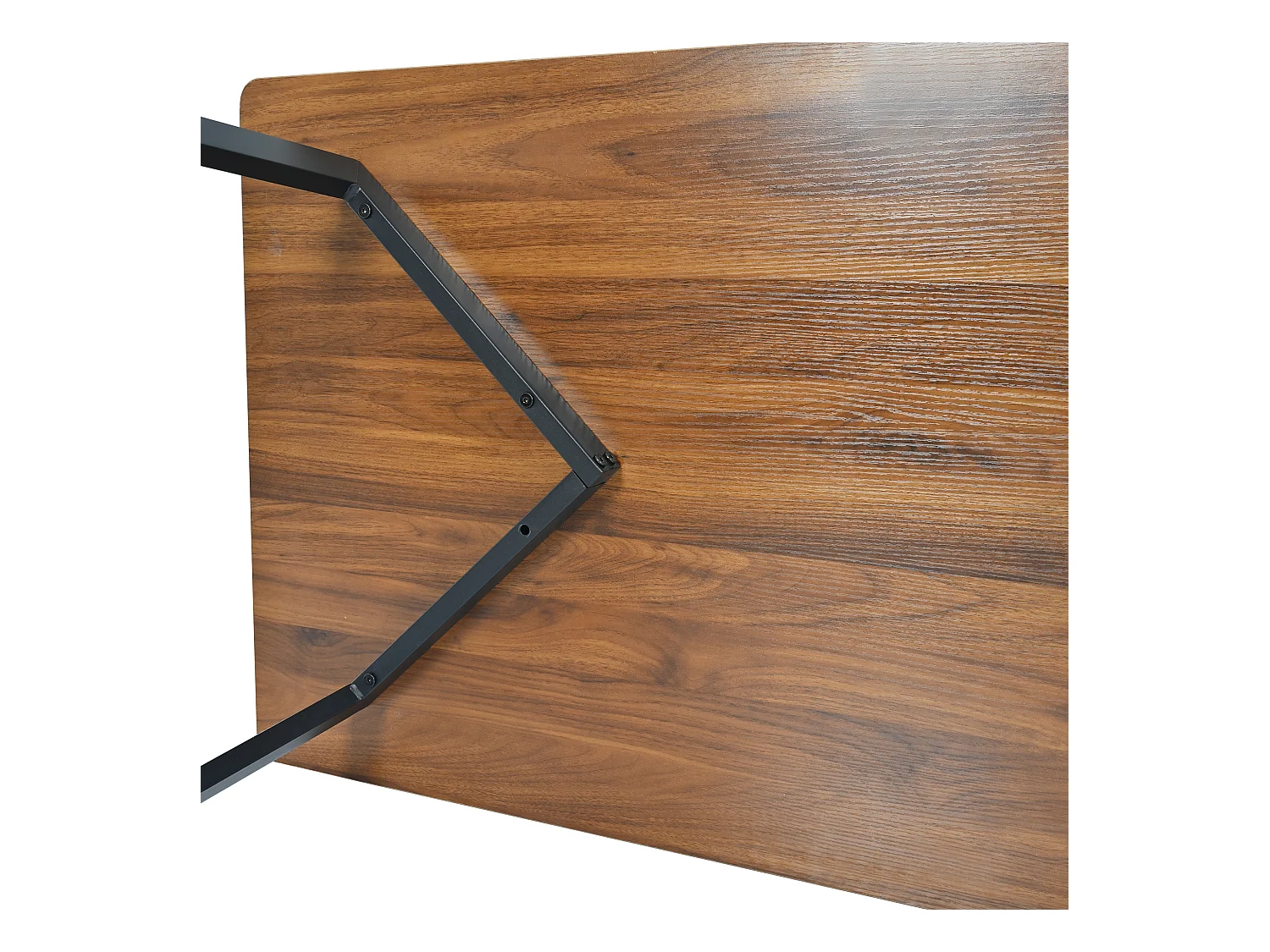 Ensemble table + 4 chaises -140×80×75cm, MDF+métal+velours, noir+noyer+gris foncé