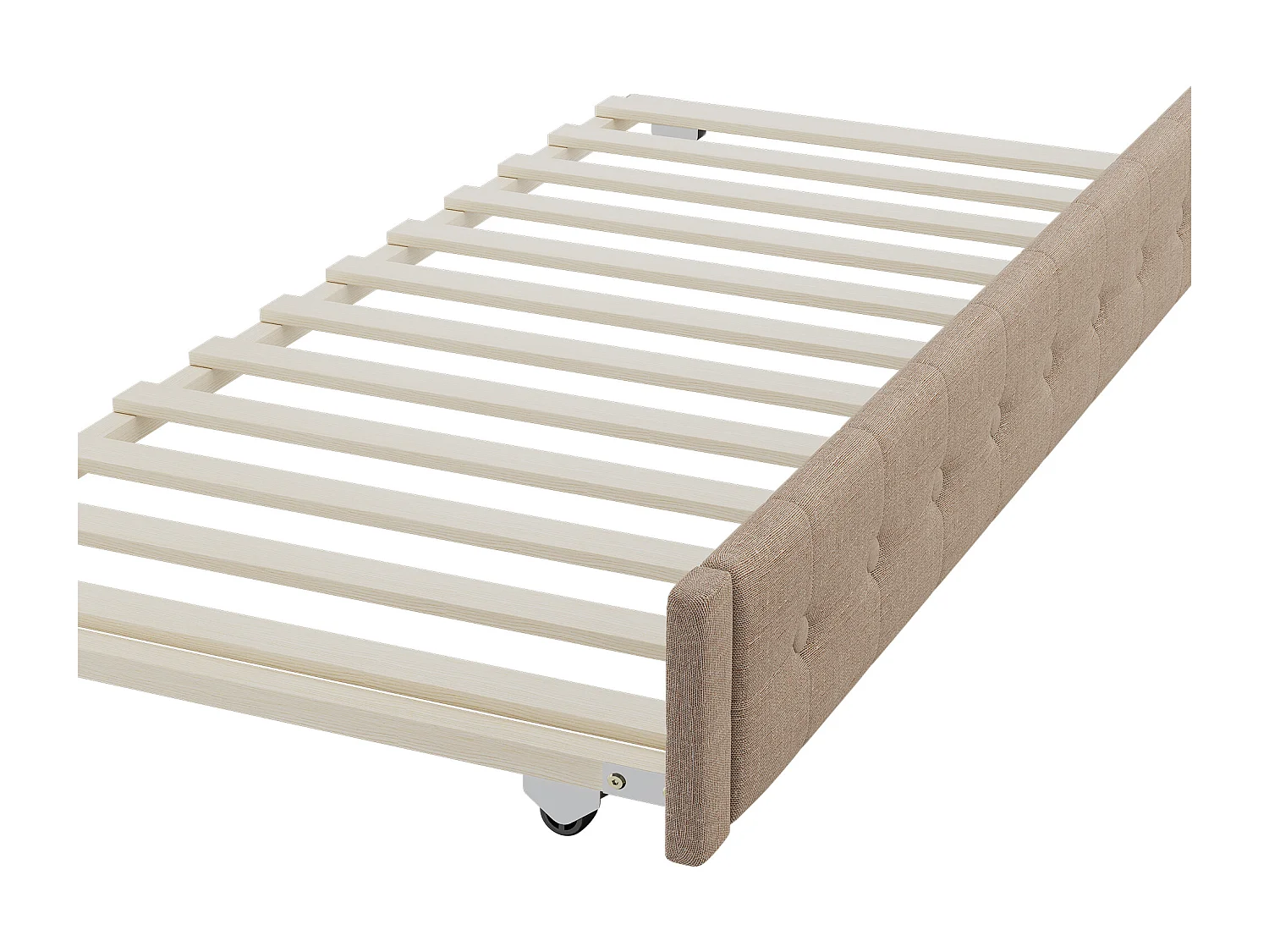 Canapé lit gigogne - 90 x 200 cm - grand espace de rangement - MDF - Marron