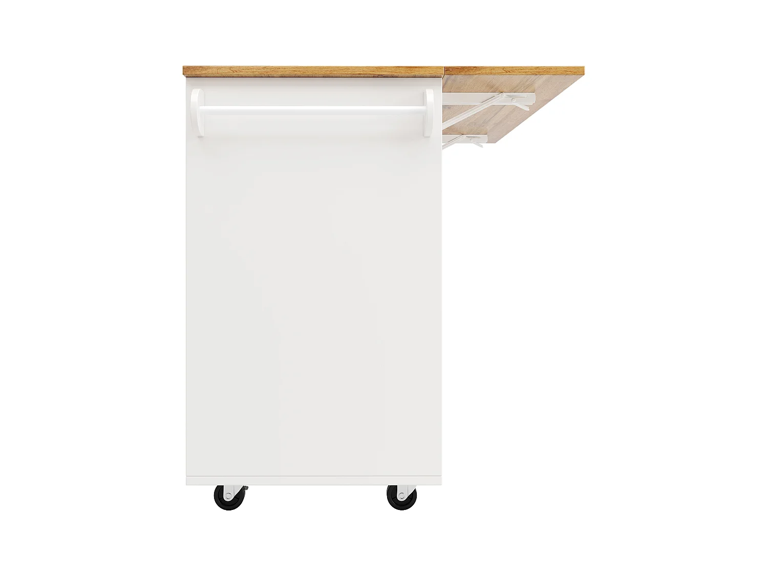 Îlot de cuisine moderne, meuble buffet avec grain de bois, 137.5×39.5×95.6 cm, MDF, Blanc