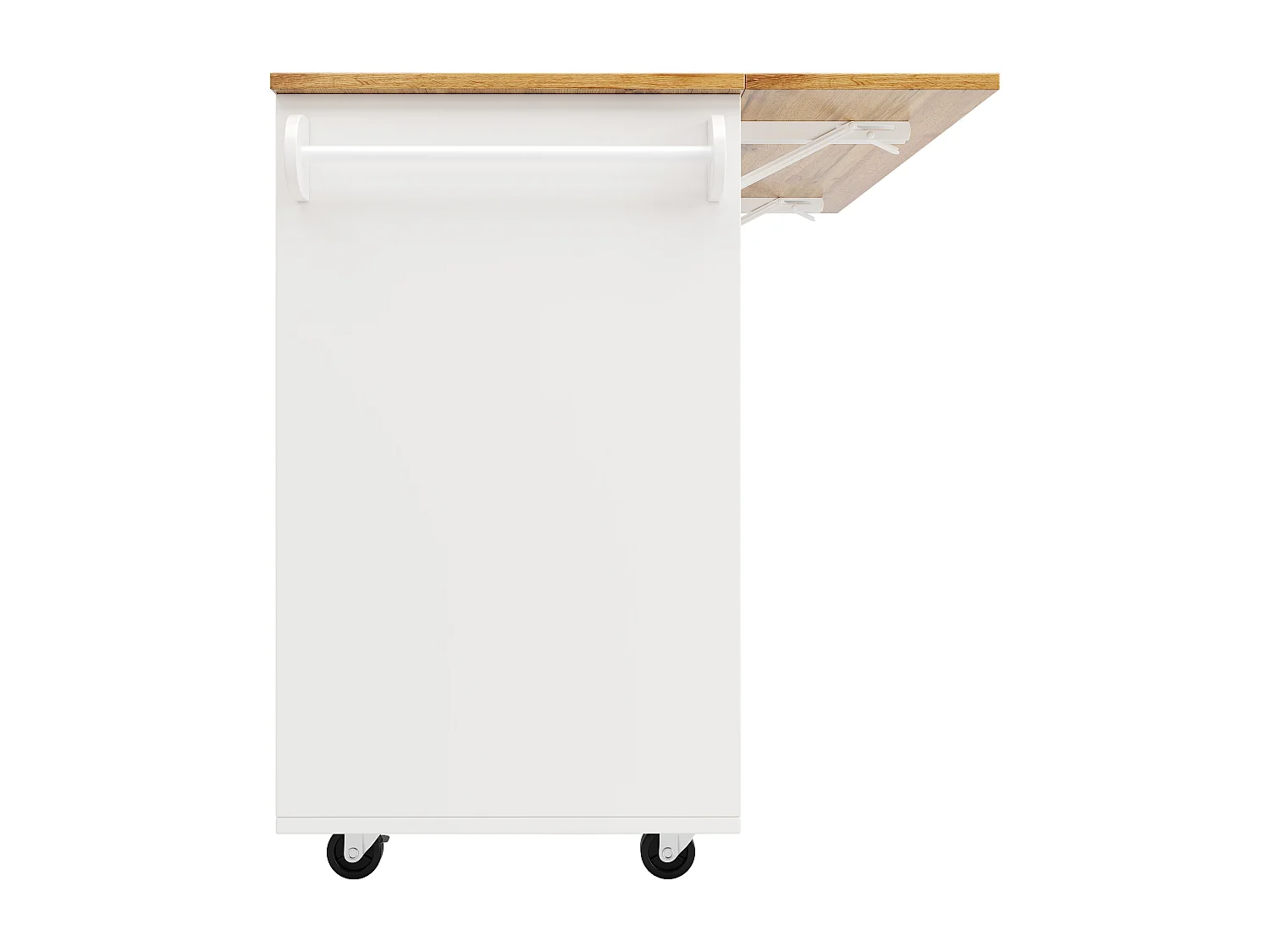 Îlot de cuisine moderne, meuble buffet avec grain de bois, 137.5×39.5×95.6 cm, MDF, Blanc
