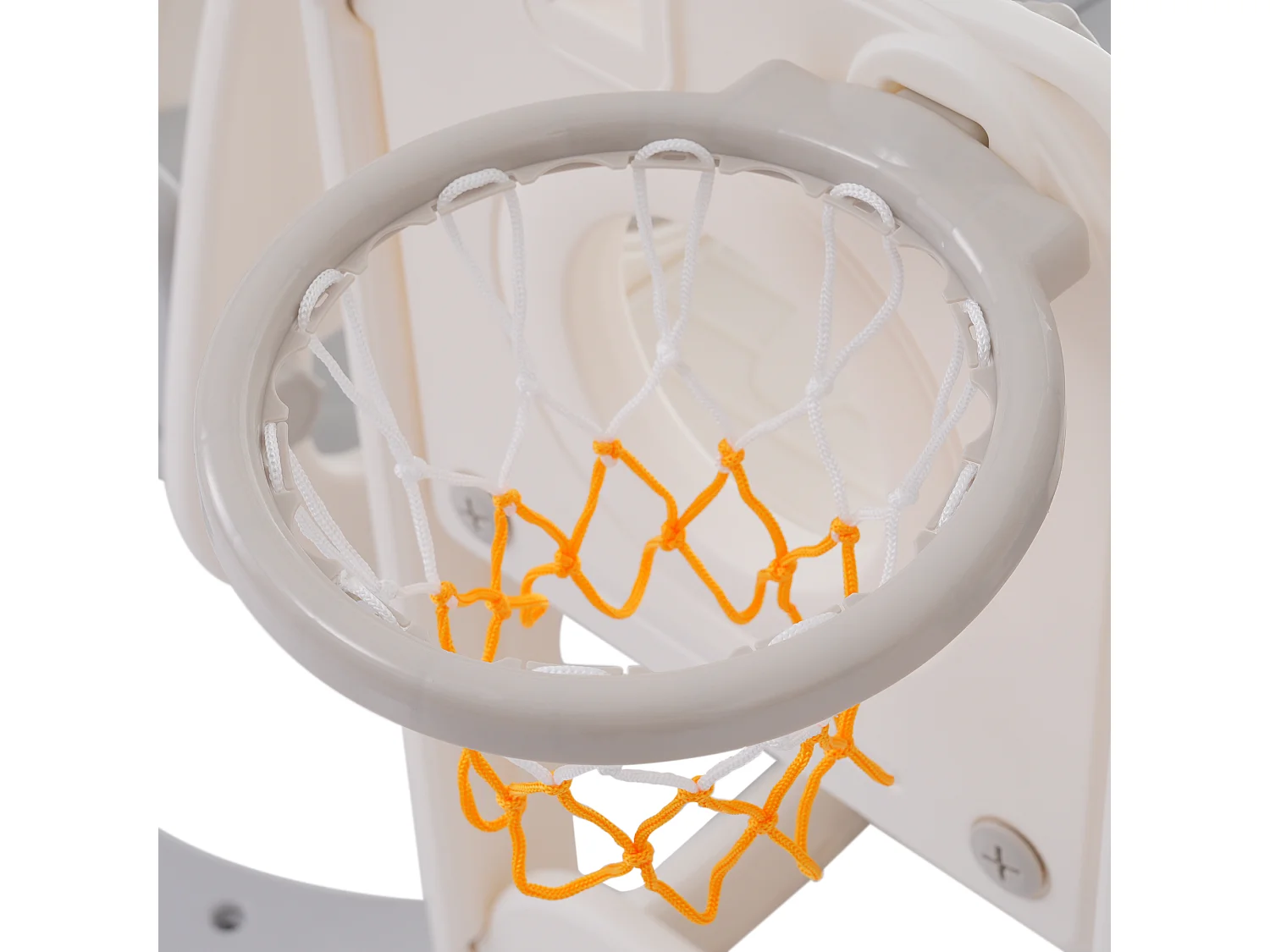 Toboggan 7 en 1 pour enfants - 215 x 150 x 106cm - en HDPE - avec balançoire et panier de basket - Blanc