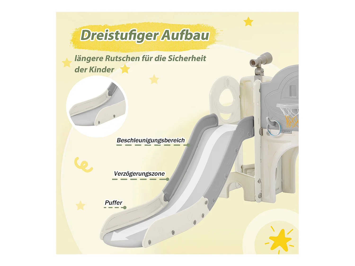 10 w 1 zabawka wspinaczkowa dla dzieci - 172 x 165 x 95 cm - HDPE - z ramą wspinaczkową i miejscem do przechowywania - szary