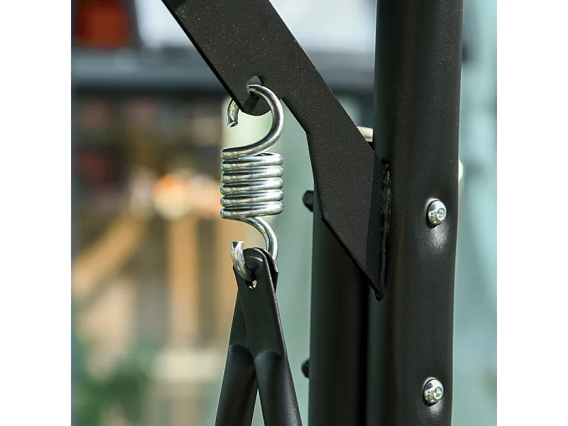 Balancelle de jardin 3 places - avec auvent réglable, 2 table basse, coussins - charge max 300kg - 271x125x177cm