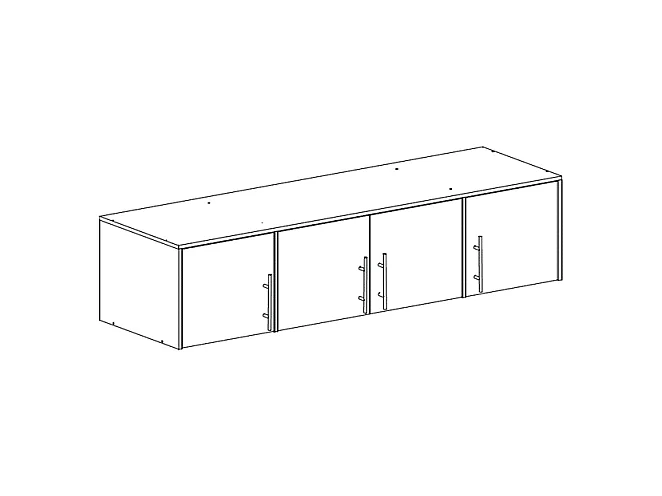 Armadio 4 ante e 3 cassetti L196 cm Bianco + Estensione - LIZANDRO
