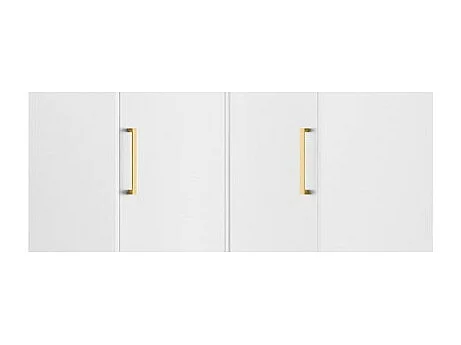 Armoire d'angle 6 portes et 3 tiroirs - L311 cm - Blanc + Réhausses - LIZANDRO