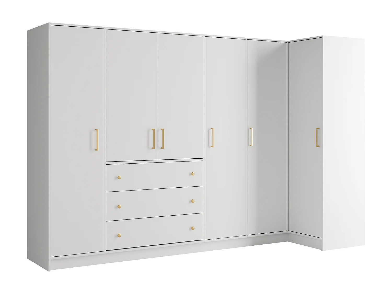 Hiekkast met 6 deuren en 3 lades - L311 cm - Wit - LIZANDRO