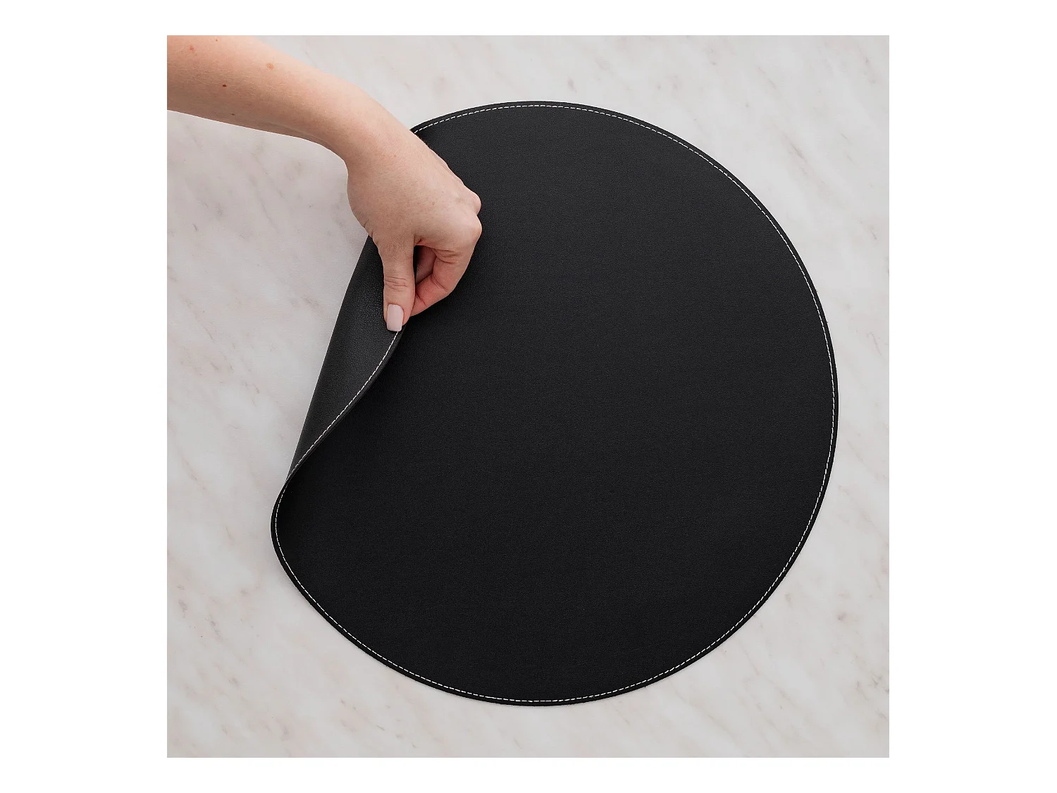 Mogen Tischset Schwarz PVC, 38cm, Elegant & Langlebig