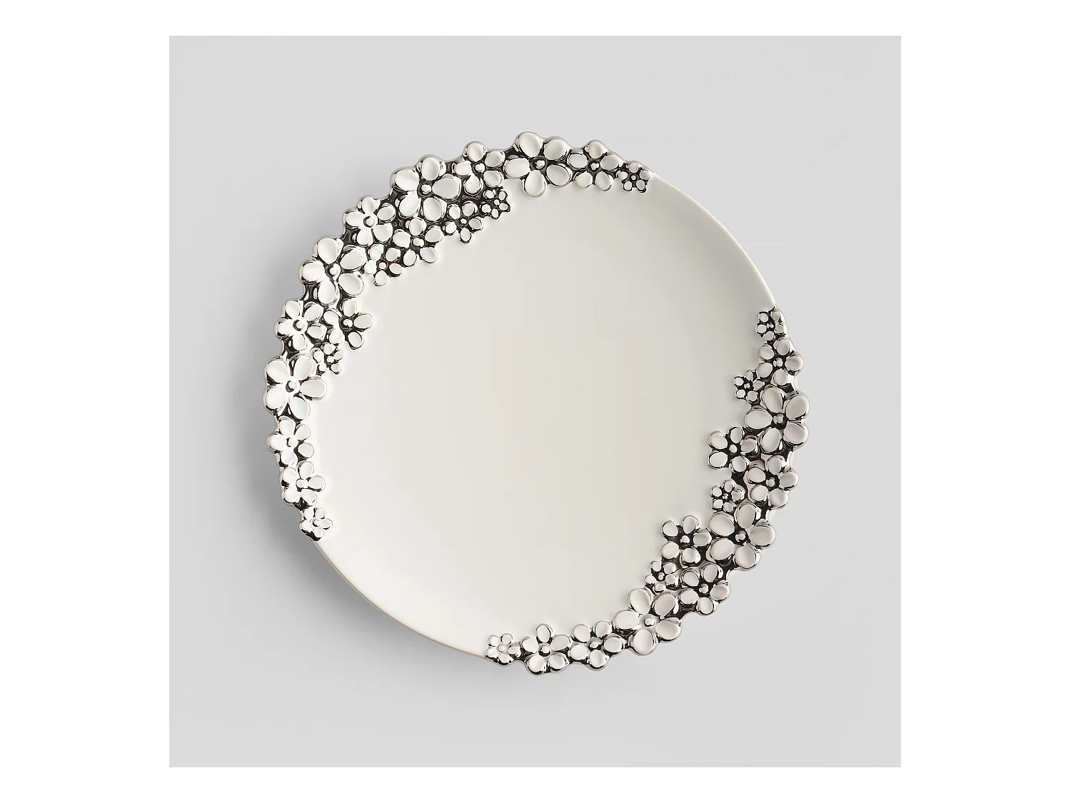 Dekorative Platte Flosales Mittelweiß 31cm