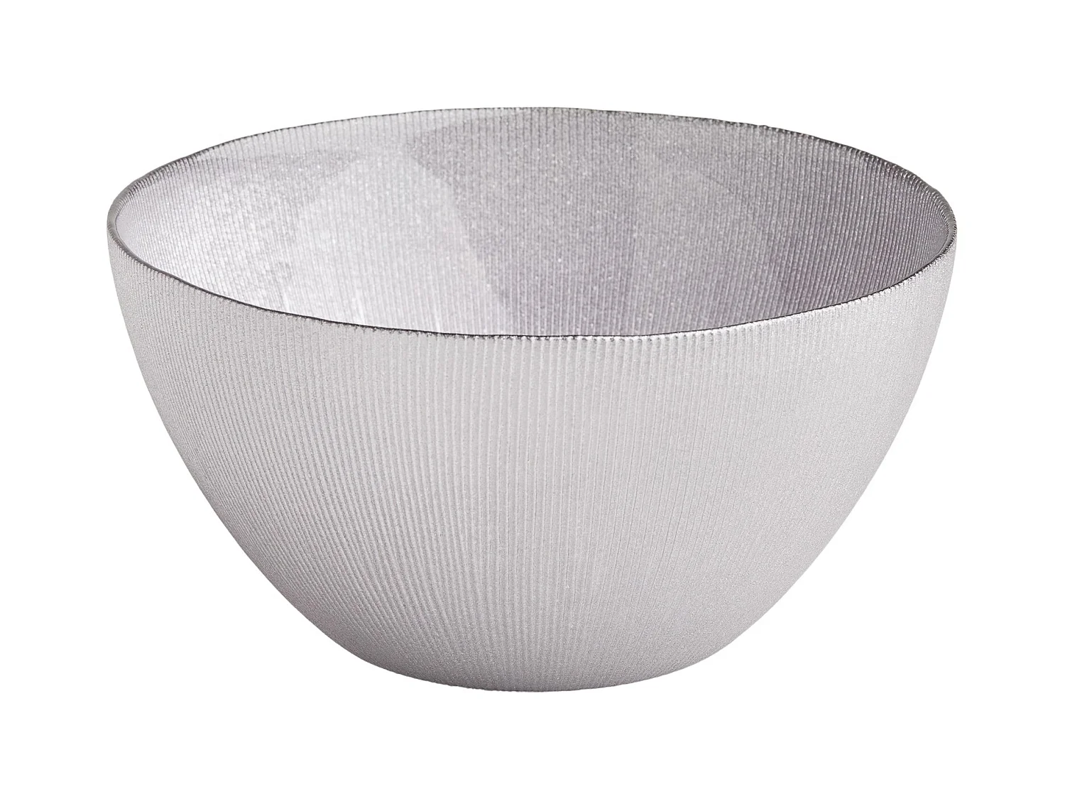 Dekorative Glas-Schale Danielle, Silber, 12x23 cm