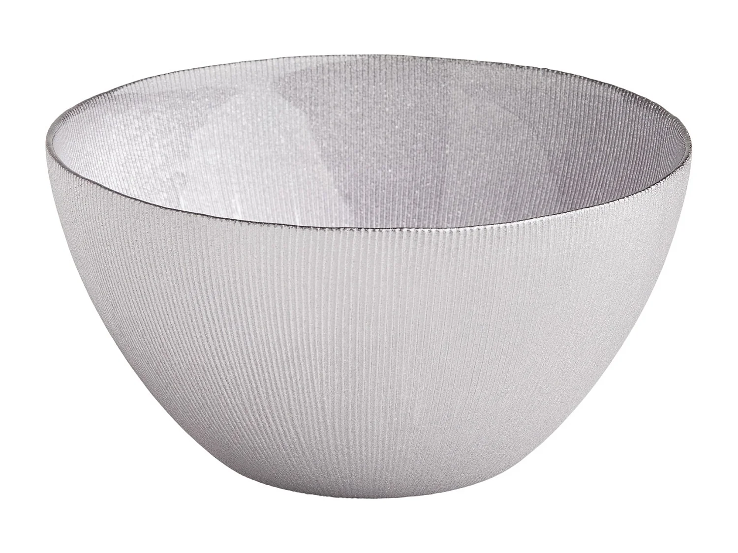 Dekorative Glas-Schale Danielle, Silber, 12x23 cm