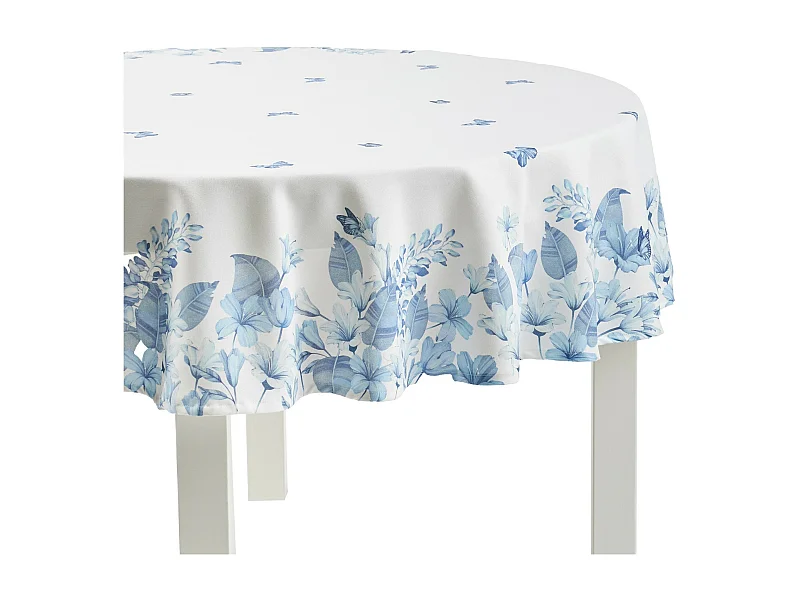 Delioso Tischdecke rund 160cm Weiß, pflegeleicht