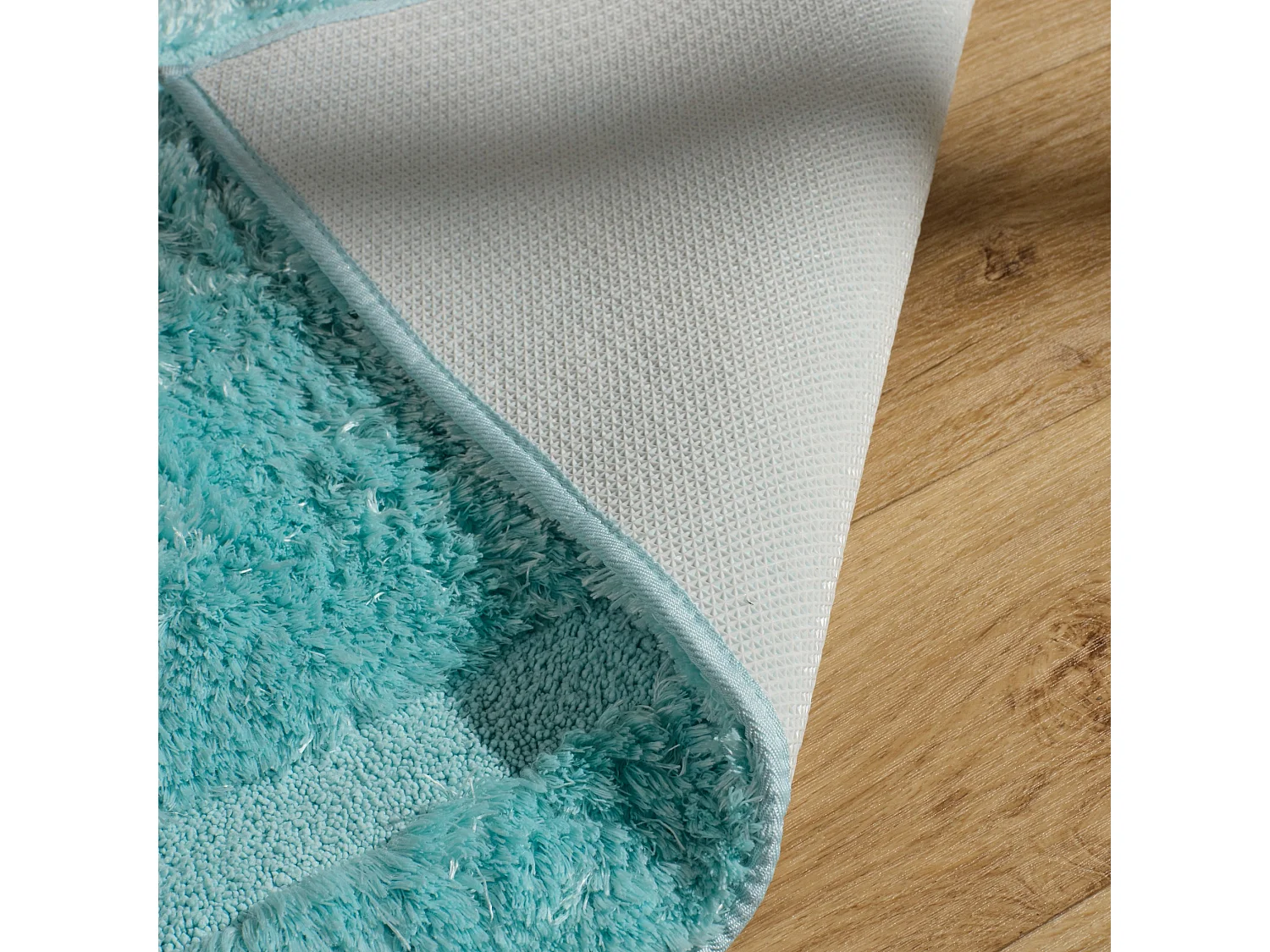 Petit Tapis Fluffos Turquoise Clair Polyester 60x90